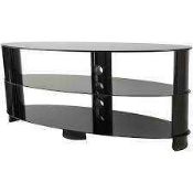 RRP £170 John Lewis And Partners Oval 1200/14Clr Clear Glass 3-Tier Tv Entertainment Stand For Up To