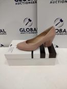 RRP £65 John Lewis And Partners Alma Pink Size 4 Ladies Leather Heeled Shoes