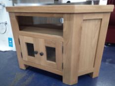 Rrp £180 Solid Oak Corner Tv Cabinets
