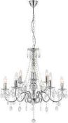 RRP £80 Boxed Globo Stainless Steel And Acrylic Chandelier Style Ceiling Light