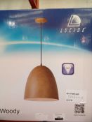 RRP £50 Boxed Lucid Woody Single Pendant Drop Down Ceiling Lights