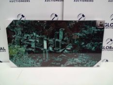 RRP £50 Each Environmentally Friendly Dan Design Neon City Canvas Wall Art Pictures