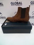 RRP £100 John Lewis And Partners Size 10 Vienna Brown Suede Chelsea Boots