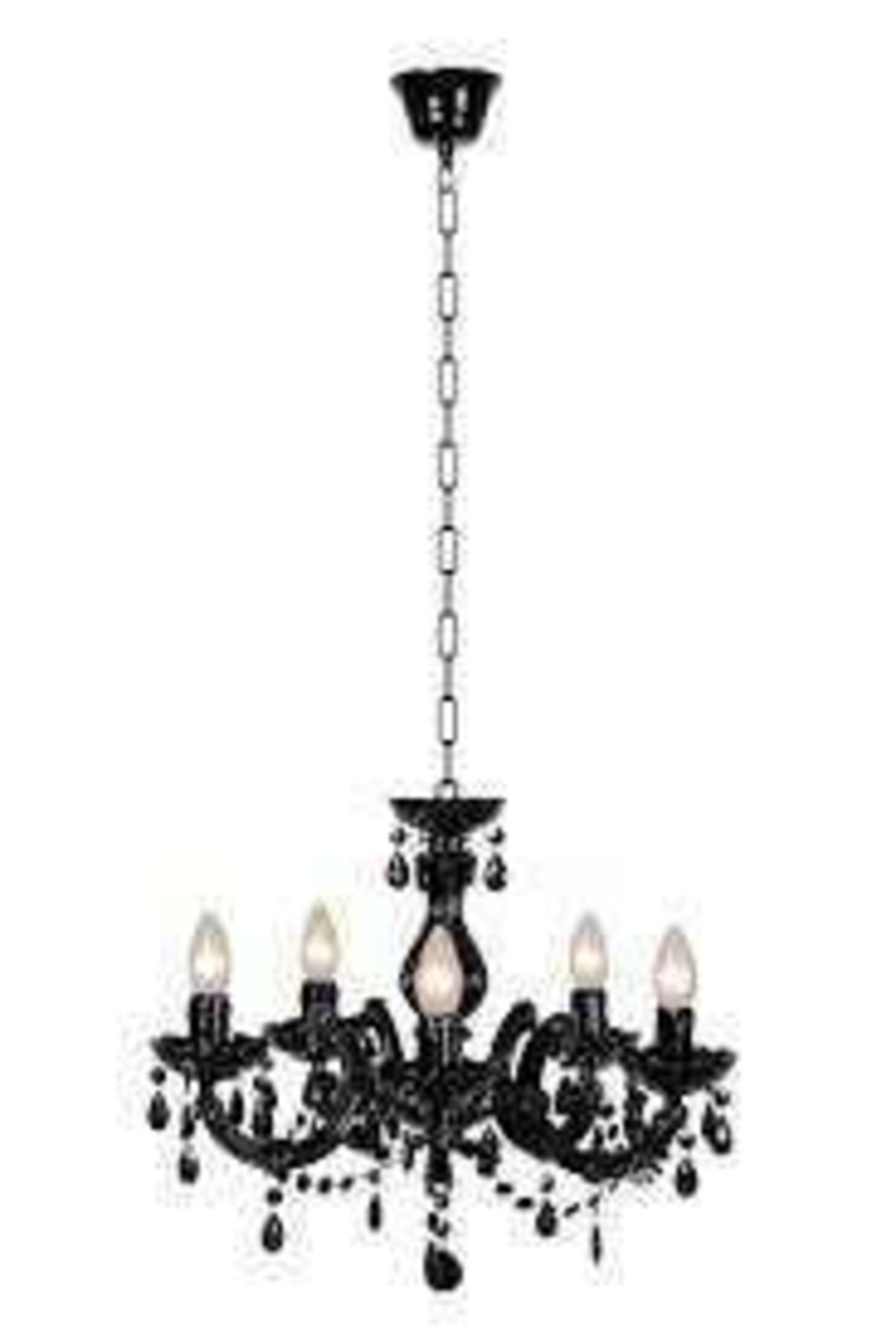 RRP £80 Boxed Lucide Arabesque Black Acrylic Chandelier Style Ceiling Light - Image 2 of 2