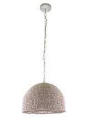 RRP £70 Boxed Lola Wooden Beaded Detail Ceiling Pendant Light