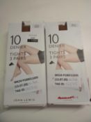 John Lewis 10 Denier Tights In Tan (1512313) (1512310)(Appraisals Available Upon Request) (