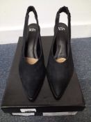 RRP £65 John Lewis KIN Amaya Black Suede Slingback Court Shoes Size 4