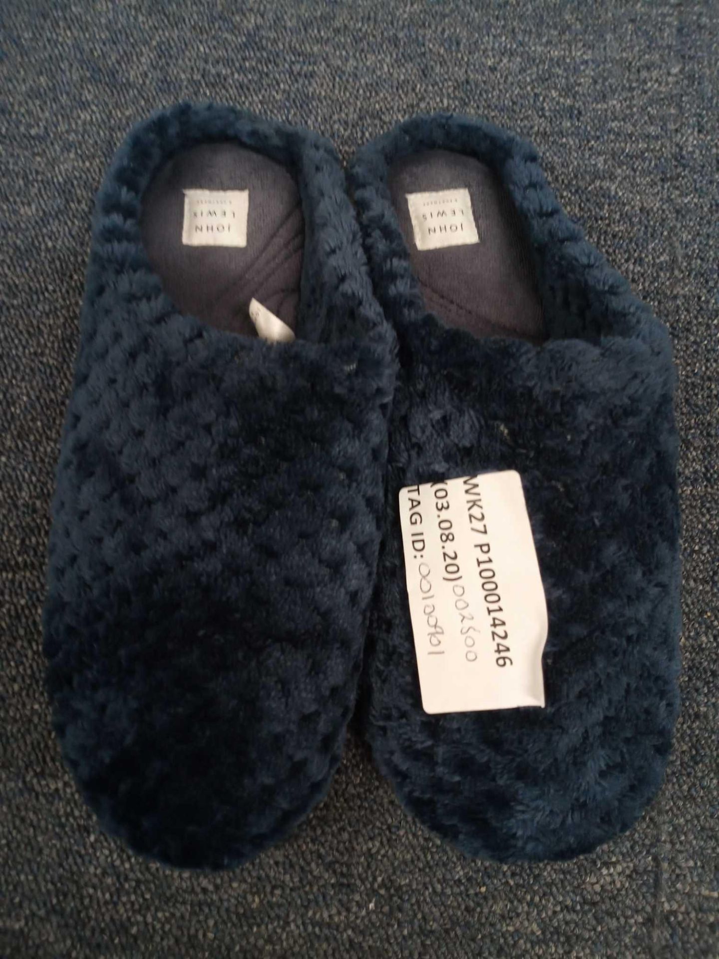 RRP £25 John Lewis Navy Blue Slippers Size M - Image 2 of 2