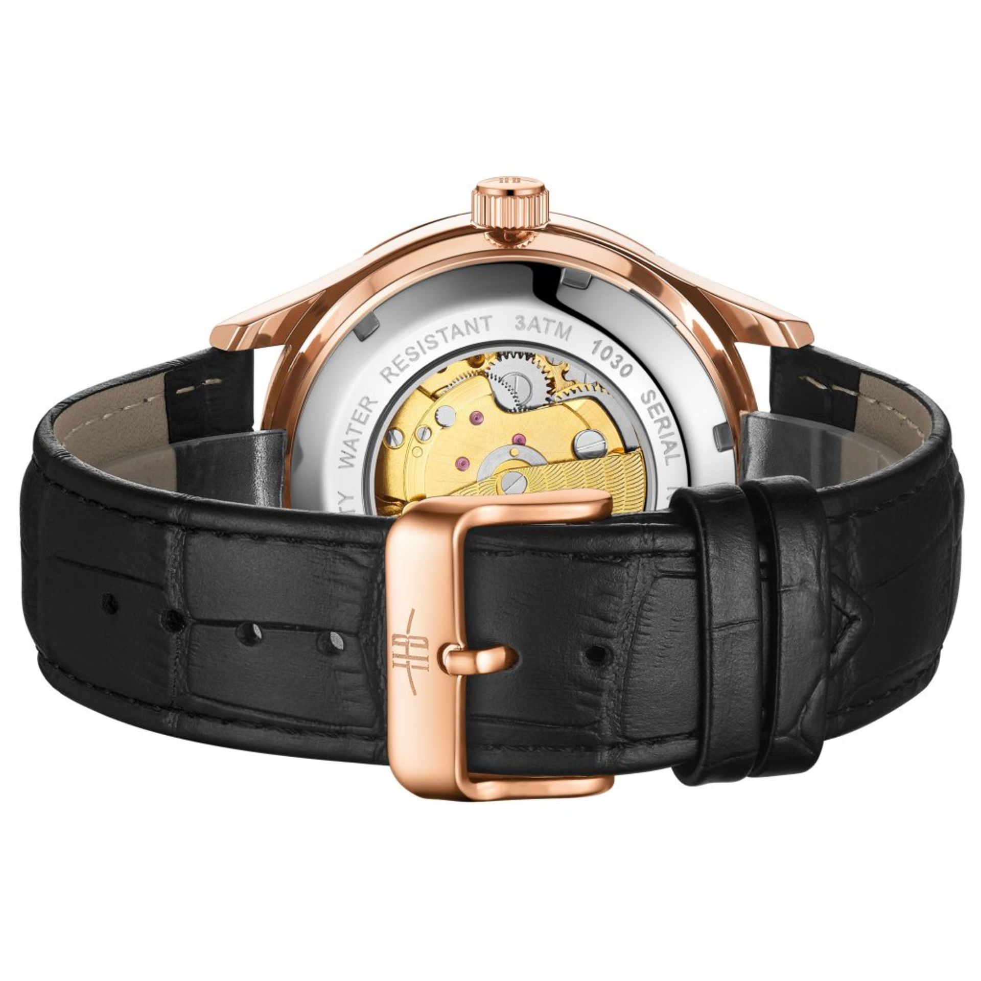 RRP £550 Henry Bridges Infinity Rose Watch, 22mm Strap Width, Black Leather Strap & Buckle - Image 2 of 3