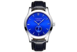 RRP £200 Bohemian Blue Dial Watch Complemented By Steel Teardrop Indices & Smokey Blue High Grade