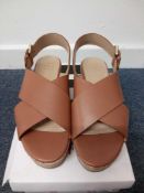 RRP £79 John Lewis Karlie Tan Wedges Size 39