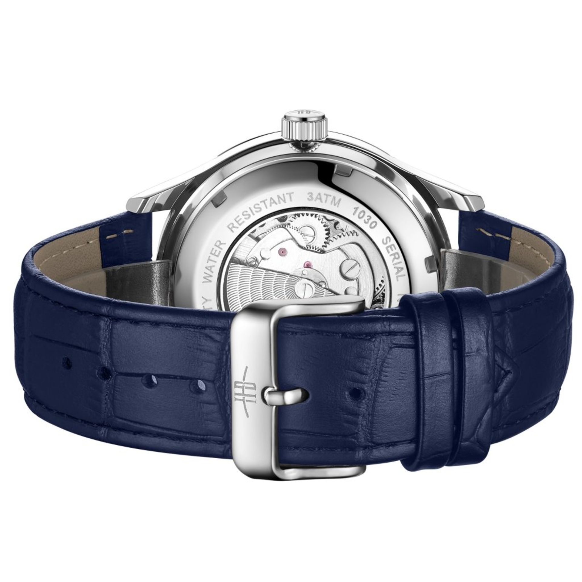 RRP £550 Henry Bridges Infinity Blue Watch, 22mm Strap Width, Dark Blue Leather Strap & Buckle - Image 2 of 3