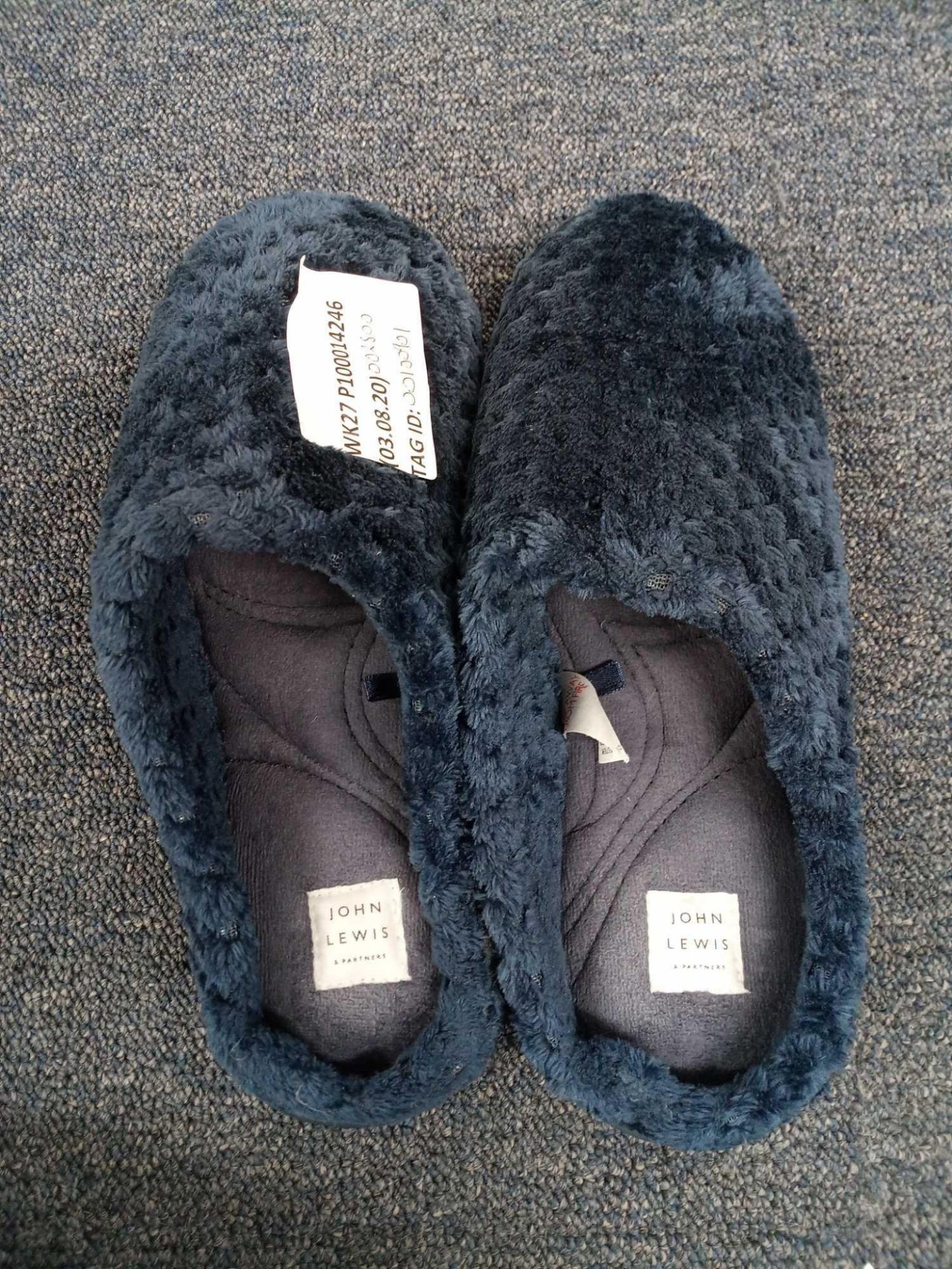 RRP £25 John Lewis Navy Blue Slippers Size M