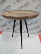 RRP £100 Madeline Home Wooden Black Metal Tripod Legs Side Table