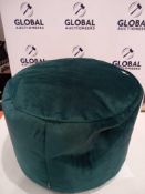 Rrp £100 Lot To Contain Velvet Green Pouffe