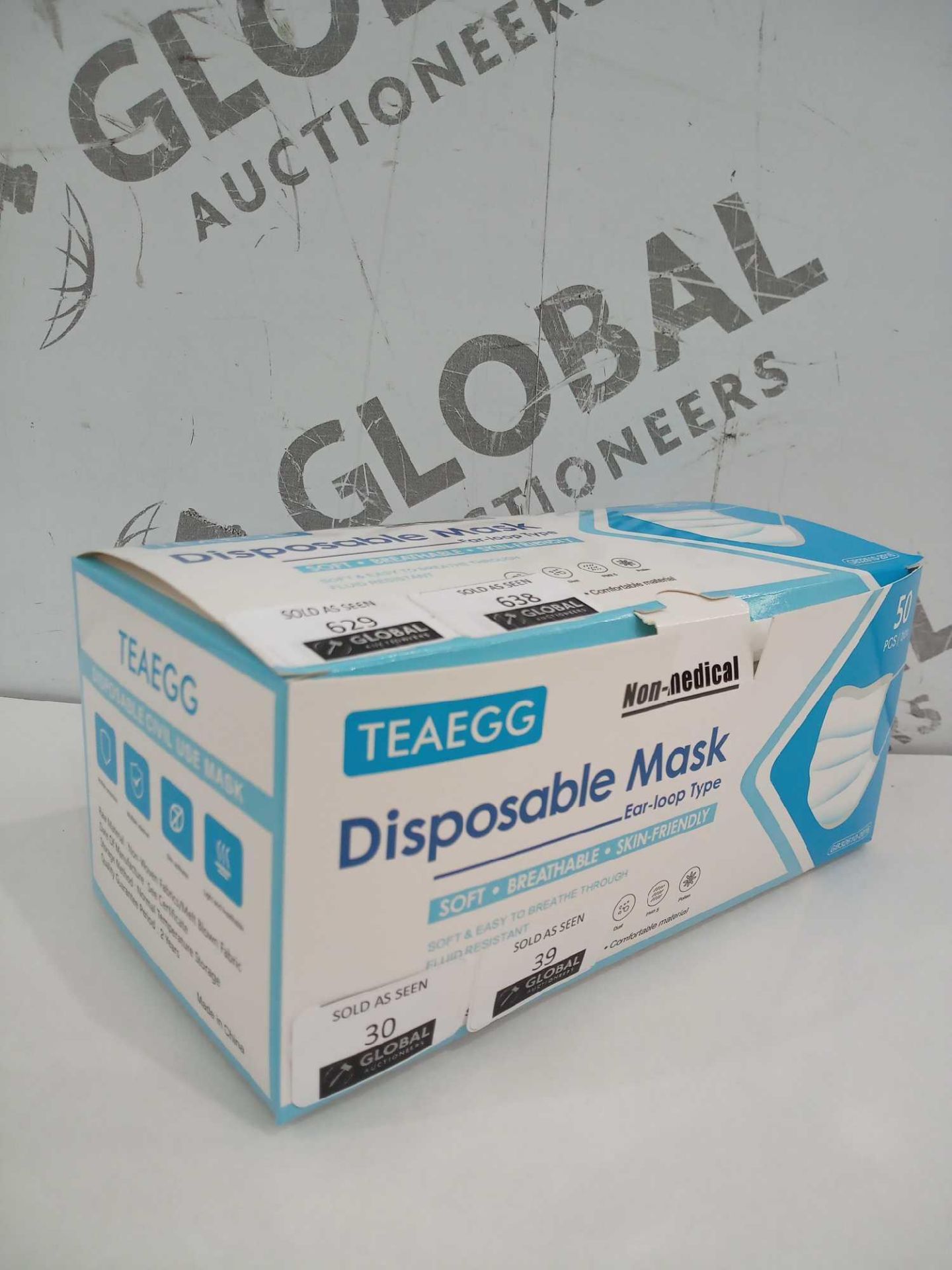 RRP £300 Box To Contain 50 Brand New 3Ply Non Medical Disposable Ear Loop Type Masks