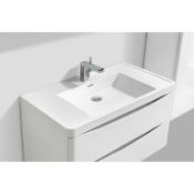 Rrp £260 Boxed Corey 900Mm Wall Mount Vanity Unit