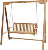 RRP £150 Boxed Wooden Swinging Bench Only