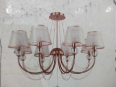 Rrp £170 Boxed Copper And White Designer 8 Light Ceiling Light