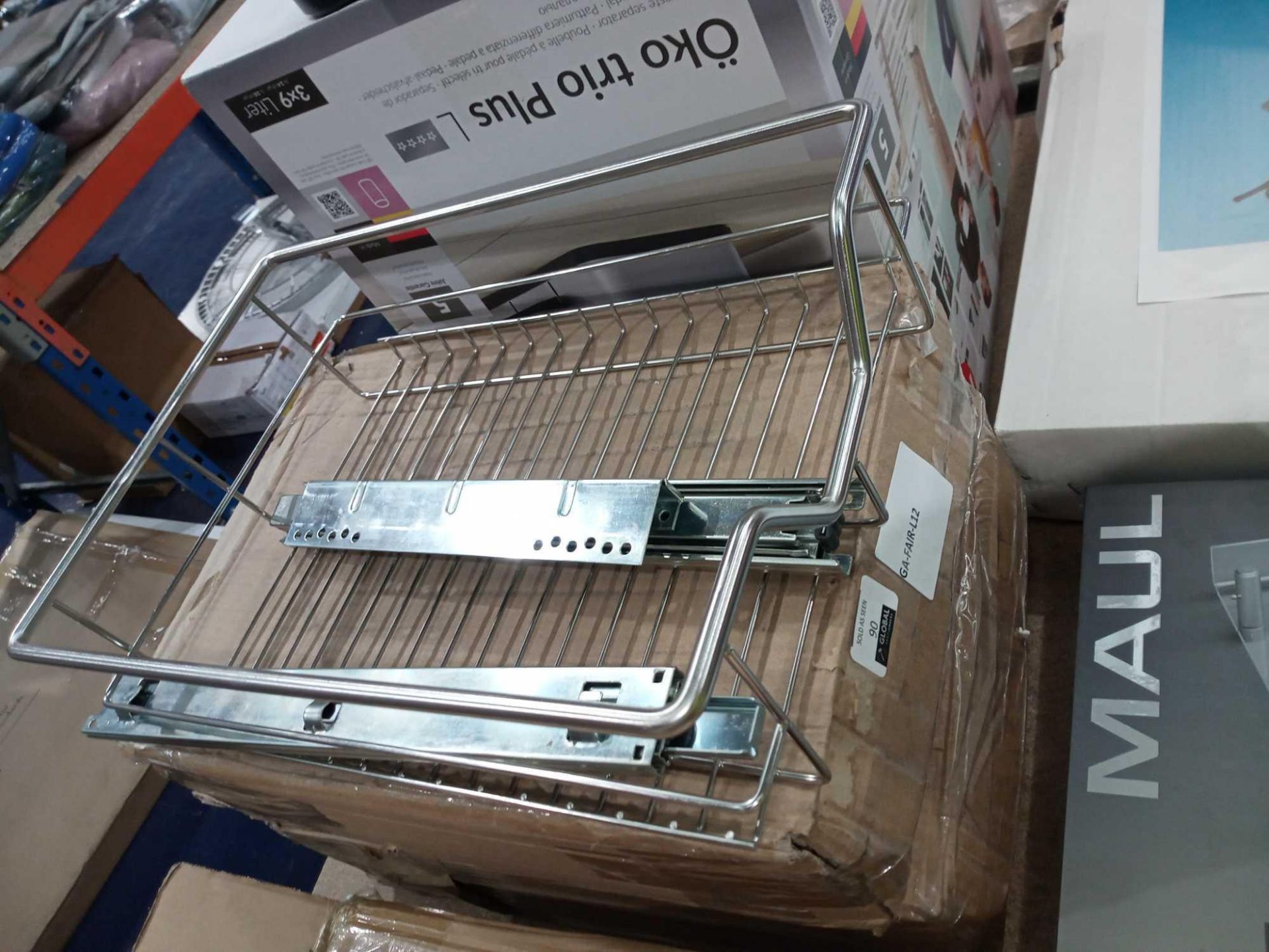 Combined RRP £110 Lot To Contain 2 Stainless Steel Metal Draw Sliding Racks