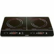RRP £90 Vonshef Induction Hob Double Portable Electric Twin Digital Hot Plate Ceramic