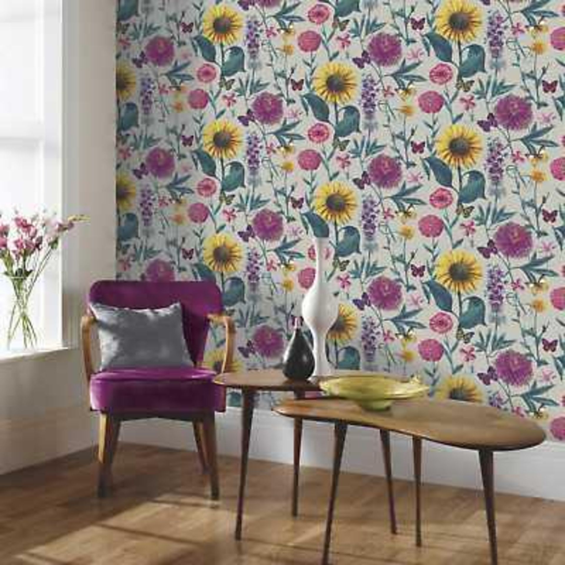 Combined RRP £165 Lot To Contain 3 Arthouse Summer Garden Wallpaper