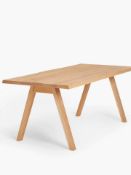 Rrp £1100 When Complete Boxes Lorn Solid Light Oak Designer Dining Table Top