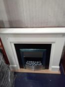 Rrp £490 Solid White Wooden Surround Built-In Real Flame Effect Electric Fireplace
