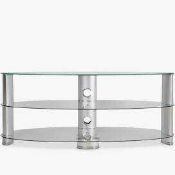 Rrp £120 John Lewis And Partners Jlgp1140/14Clr Clear Glass 55-In 3 Tier Tv Entertainment Stand