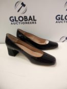 Rrp £50 John Lewis And Partners Size 5 Amanda Patent Black Leather Heeled Shoes