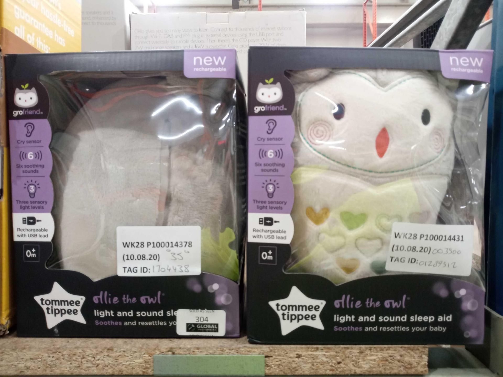 Rrp £40 Each Boxed Tommee Tippee Ollie The Owl Light And Sound Baby Sleep Aids