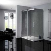 Rrp £300 Atlas 1400 Slider Clean Plus Single Side Chrome Finish Shower Door (H1950)