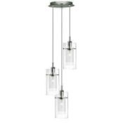 Rrp £80 Boxed Searchlight Duo 13 Drop Double Glass Pendant Light