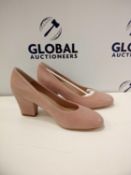 Rrp £65 Boxed John Lewis And Partners Alma Size 4 Pink Leather Ladies Heeled Shoes