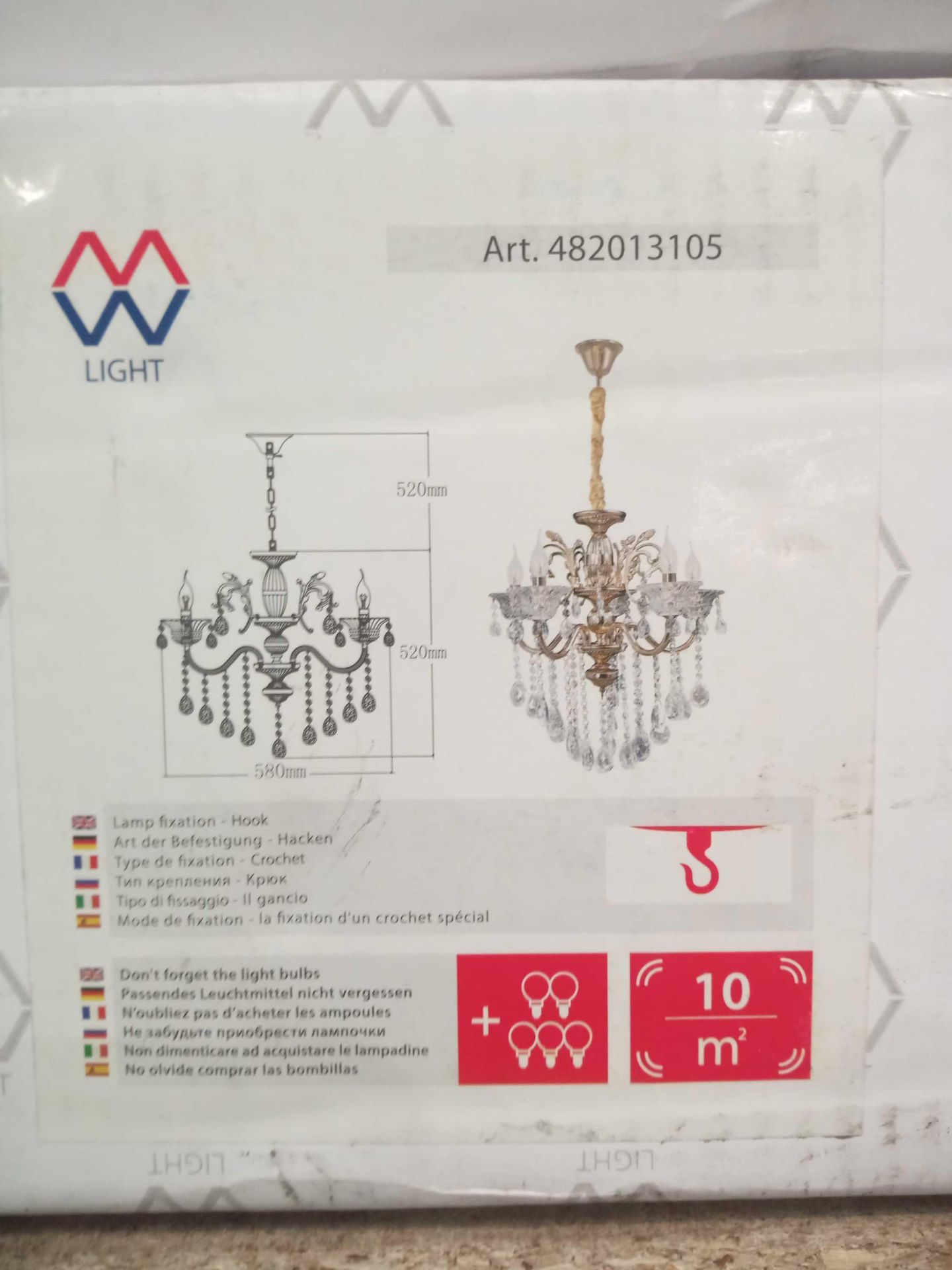 Rrp £150 Boxed Mw Deisgjer Candle Style Ceiling Light