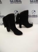 Rrp £70 Boxed John Lewis And Partners Size 6 Siera Black Suede Ladies Heeled Boots