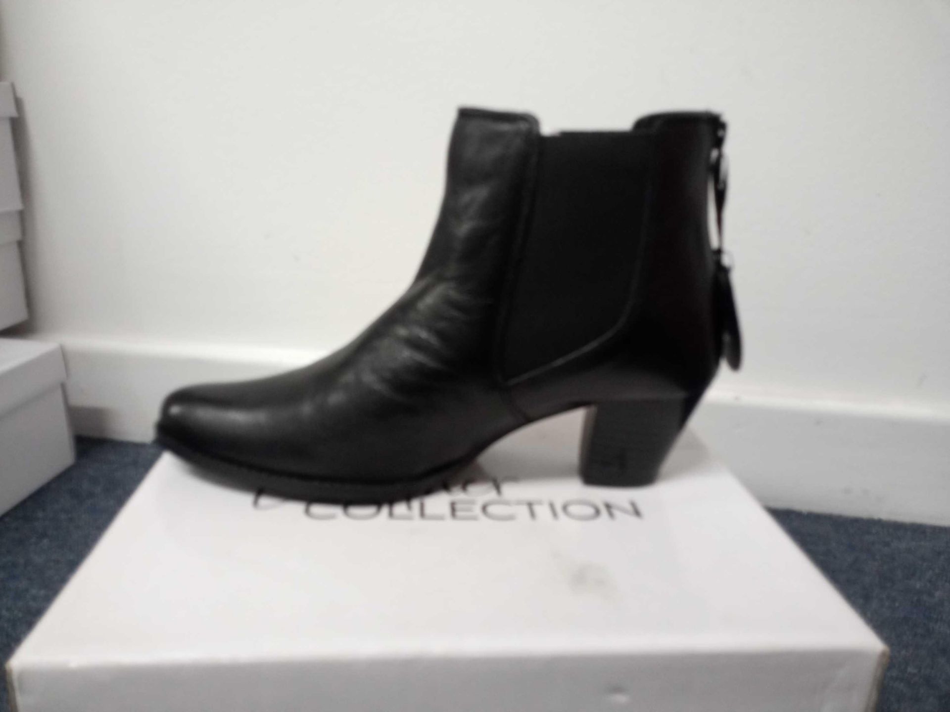 RRP £30 Leather Collection Black Ankle Boot - Image 2 of 3