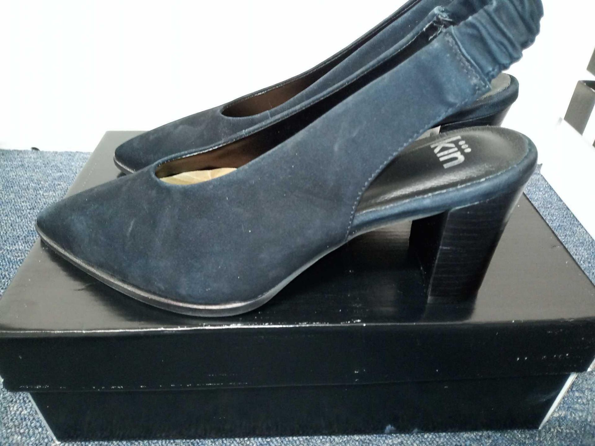 RRP £65 John Lewis KIN Amaya Black Suede Slingback Court Shoes Size 4 (1647504) - Image 2 of 3