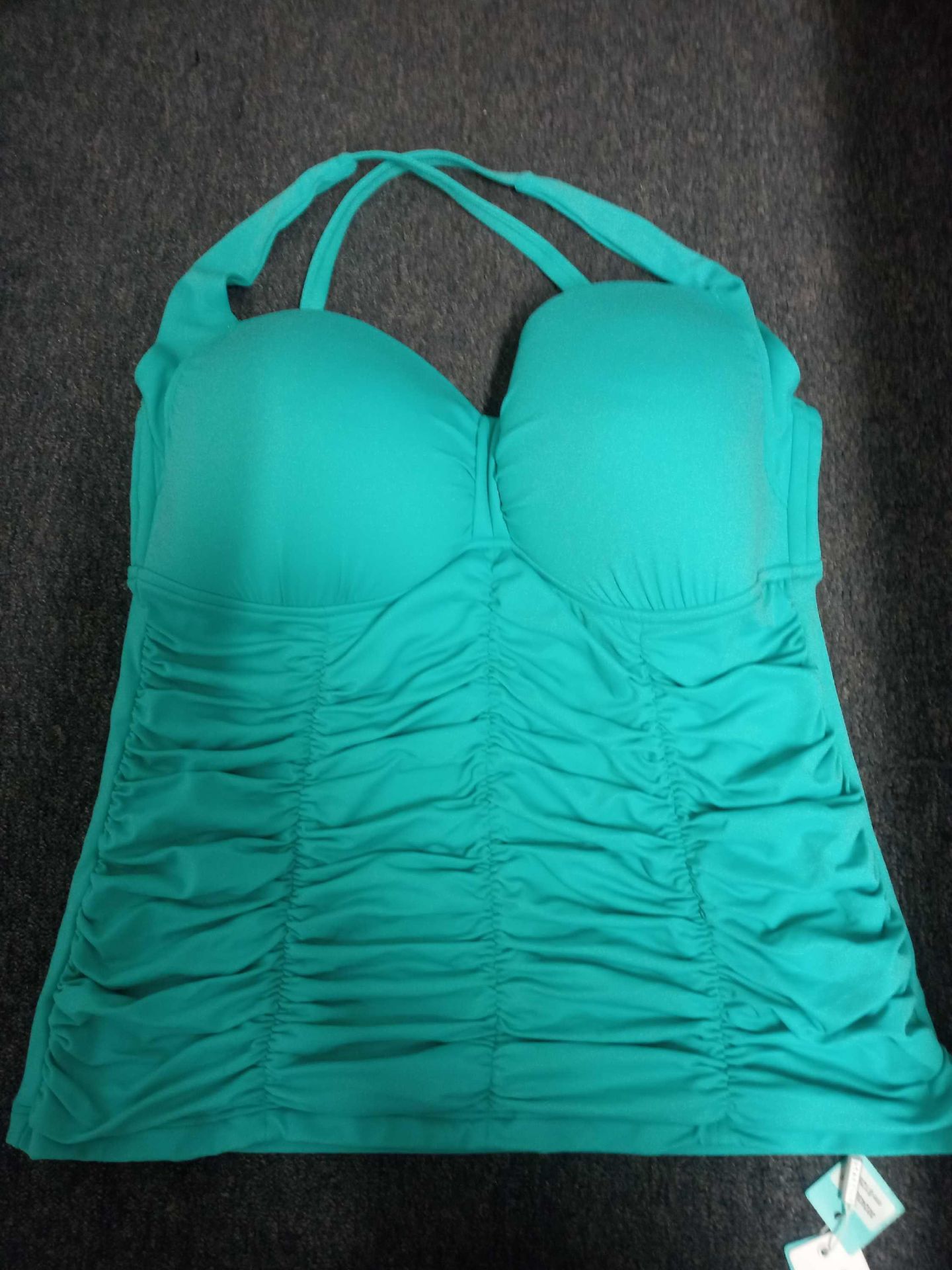 RRP £75 Seafolly Turquoise DD+ Cup Tankini Top Size 18
