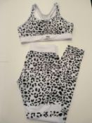 RRP £40 Ladies 2 Piece Animal Print Gym Set