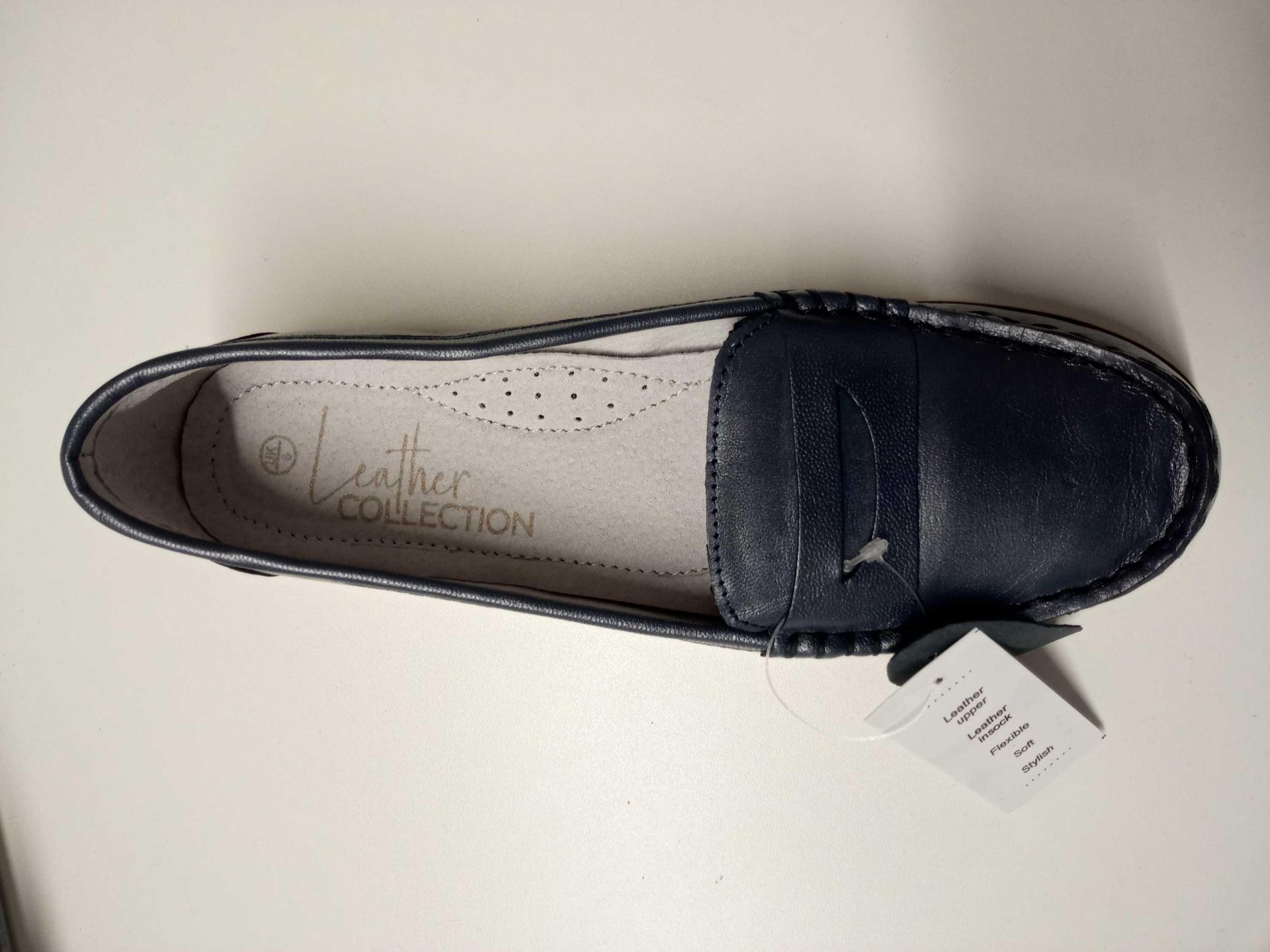 RRP £15 Ladies Blue Leather Loafers