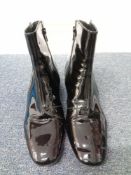 RRP £40 John Lewis Ladies Black Patent Boots Size 6 (RET00095221)