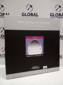 £70 Boxed Miller Oslo Fine Bathroom Interiors Bevelled Edge Oval Mirror