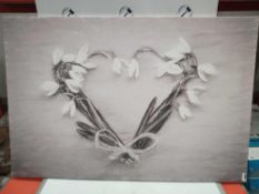Rrp £100 Love Heart Grey Wall Art Canvas