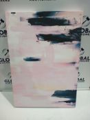 RRP £80 Designer Shaded Of Pink And Dark Blue Wall Art Canvas