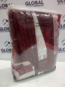 Rrp £100. Bagged Prime Linens Crushed Velvet Eyelet Room Darkening Curtains Red 229 W X 229 Drop