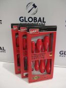 Rrp £150 Combined Lot To Contain 3 Boxed 7-Piece Insulated Screwdriver Sets