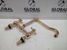 RRP £160 Lot To Contain A Gold Vintage Hot And Cold Mixer Tap