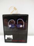 Rrp £150 Beats By Dr Dre Powerbeats 2 Wireless Sports Fit Headphones In Navy Blue