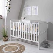 RRP £129 Boxed Designer White Wooden Cot Bed